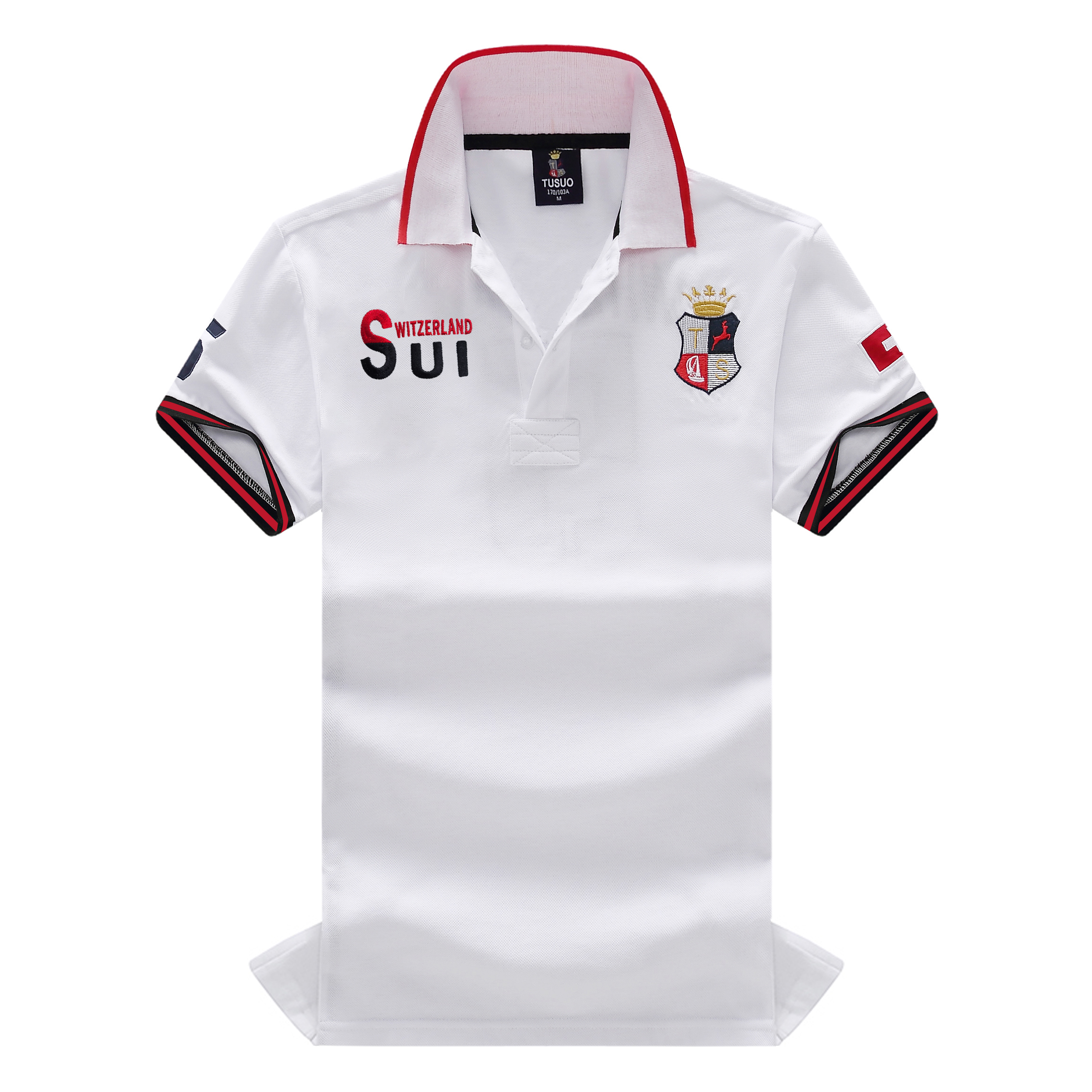Embroidery Tshirt - Men's Polo Shirt Classic Switzerland Popular