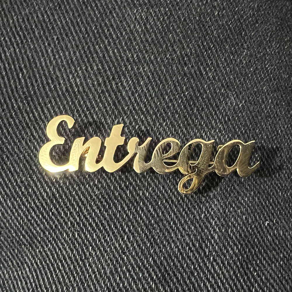 Embroidery Initials - Custom name brooch interwoven letter dress