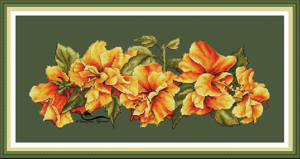 Embroidery Yellow Flower - Cross stitch Kit 14CT Canvas Cross