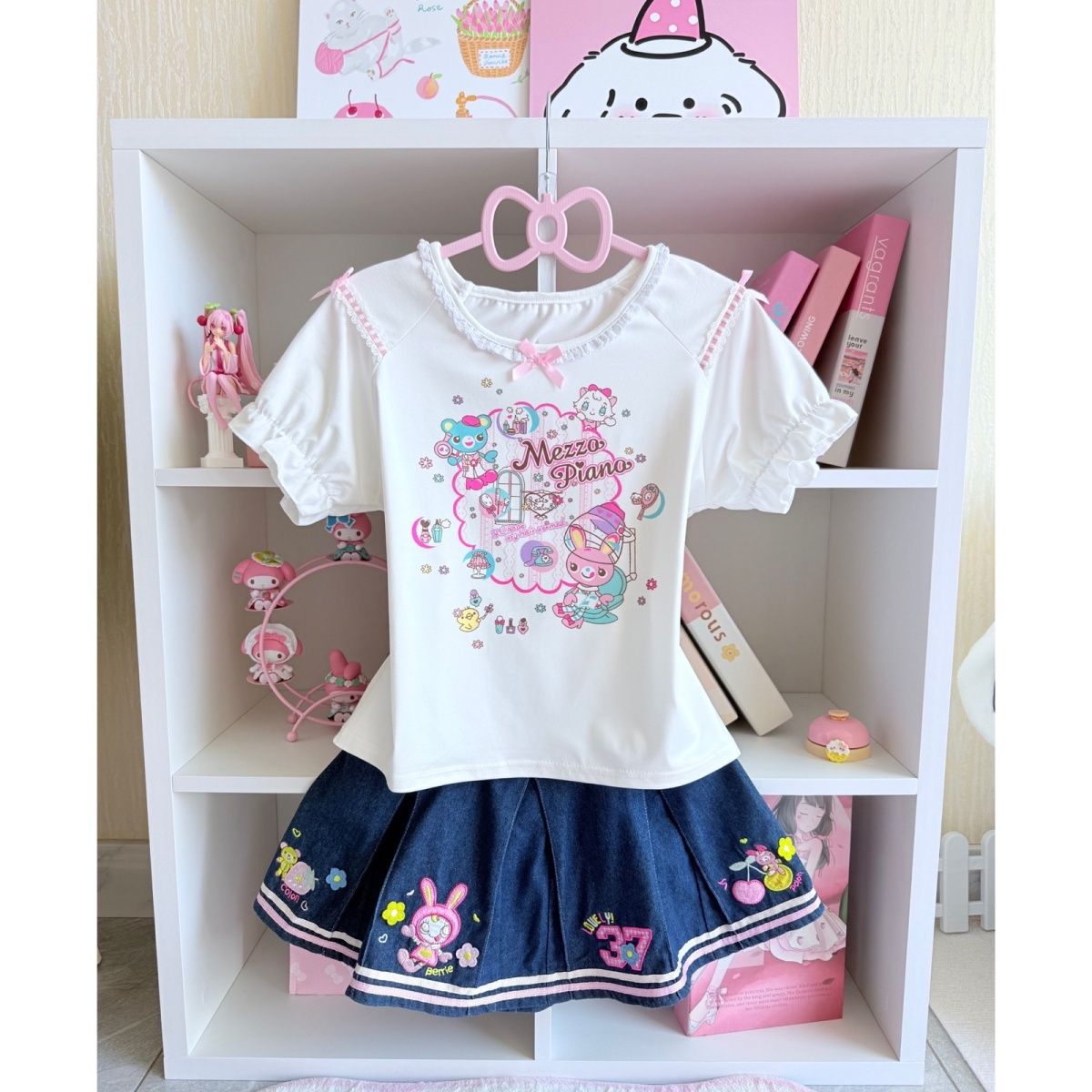 Embroidery Blouse - Japanese Sweet Skirt Sets Summer New