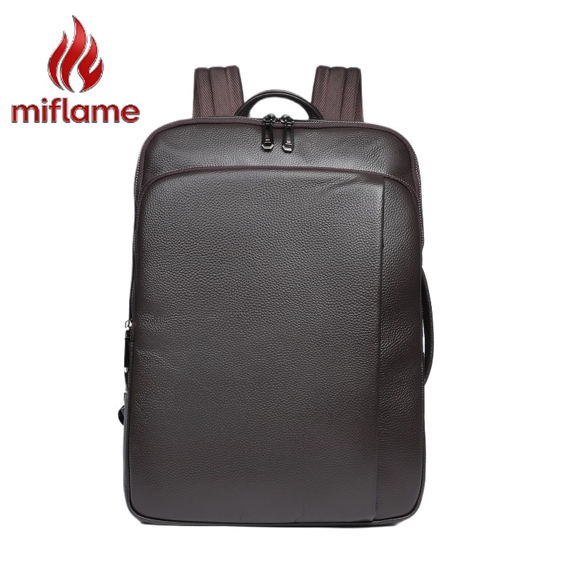 Embroidery Thread - Men's Top Grain Leather Backpack Large