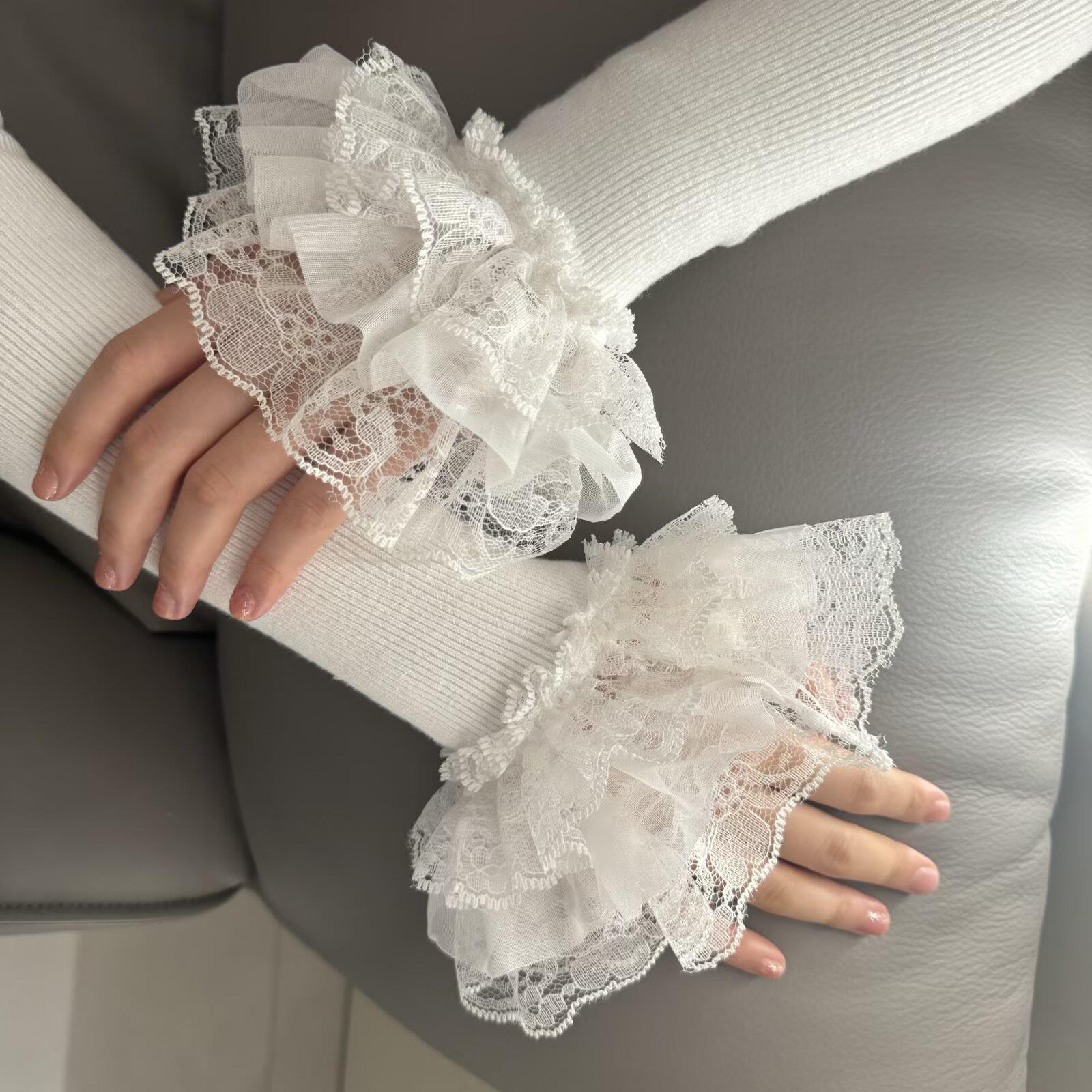 Embroidery Tshirt - * Lolita Hand Sleeve Knitted Patchwork