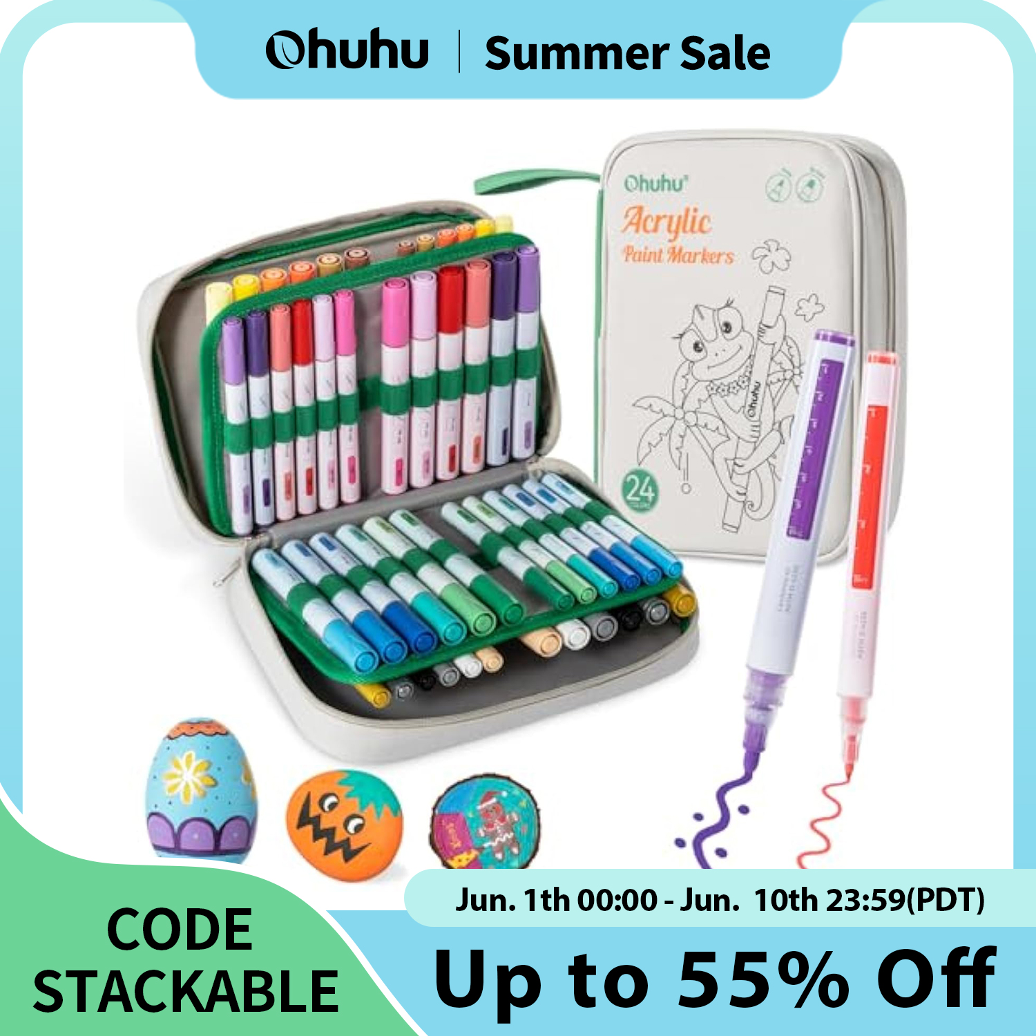 Embroidery Egg - Ohuhu Acrylic Paint Markers 48 Paint