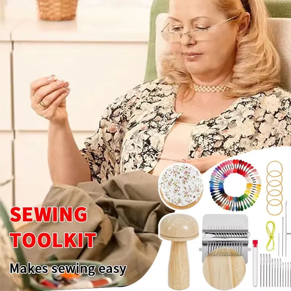 Embroidery Egg - DIY Crafts Sock Darning Kit Egg/Mushroom