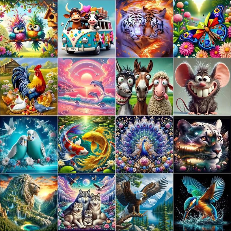 Embroidery Kit Set - 1pc frameless Diamond Art Painting Animal