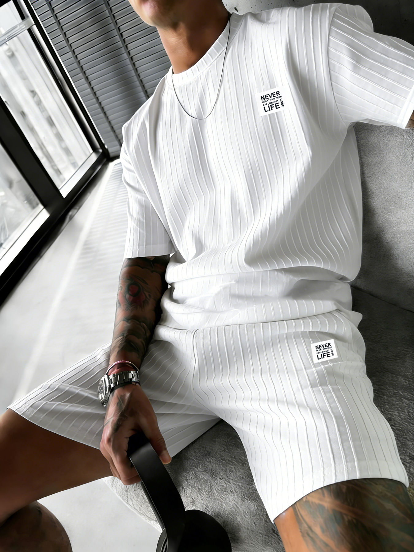 Embroidery Tshirt - Men's Textured “Never Lose Your Way”
