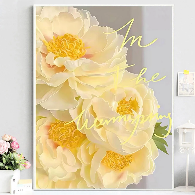 Embroidery Yellow Flower - Yellow Flowers 5D Diamond Painting Full