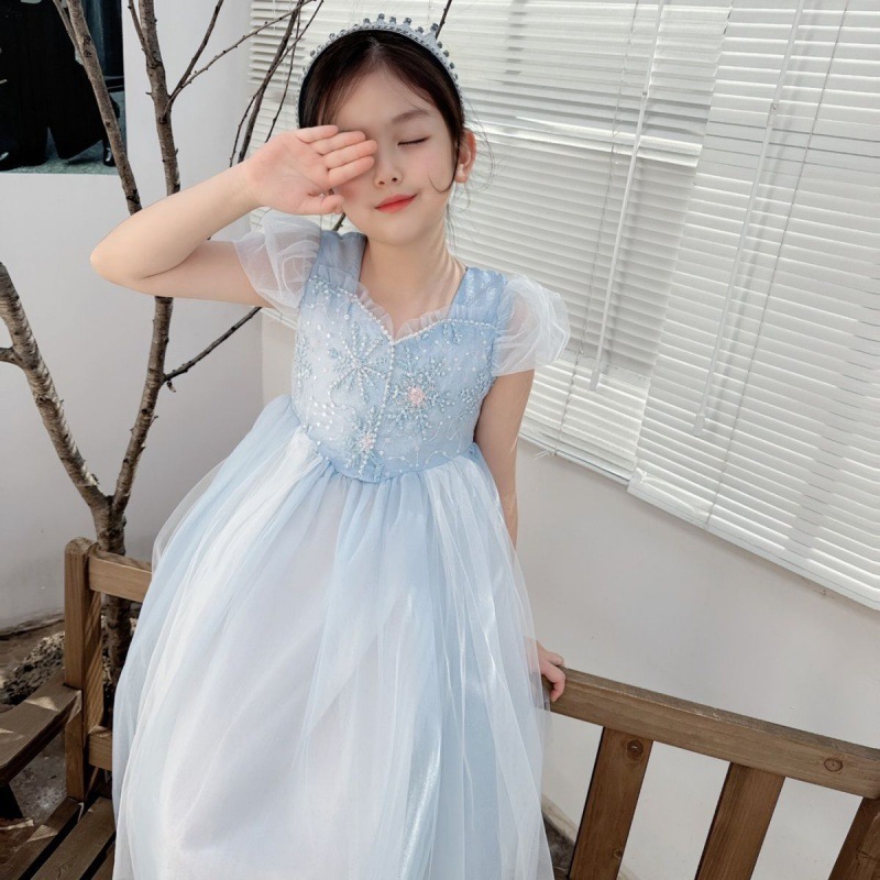 Embroidery Xmas - Embroidered Elsa Girls Dress for Kids