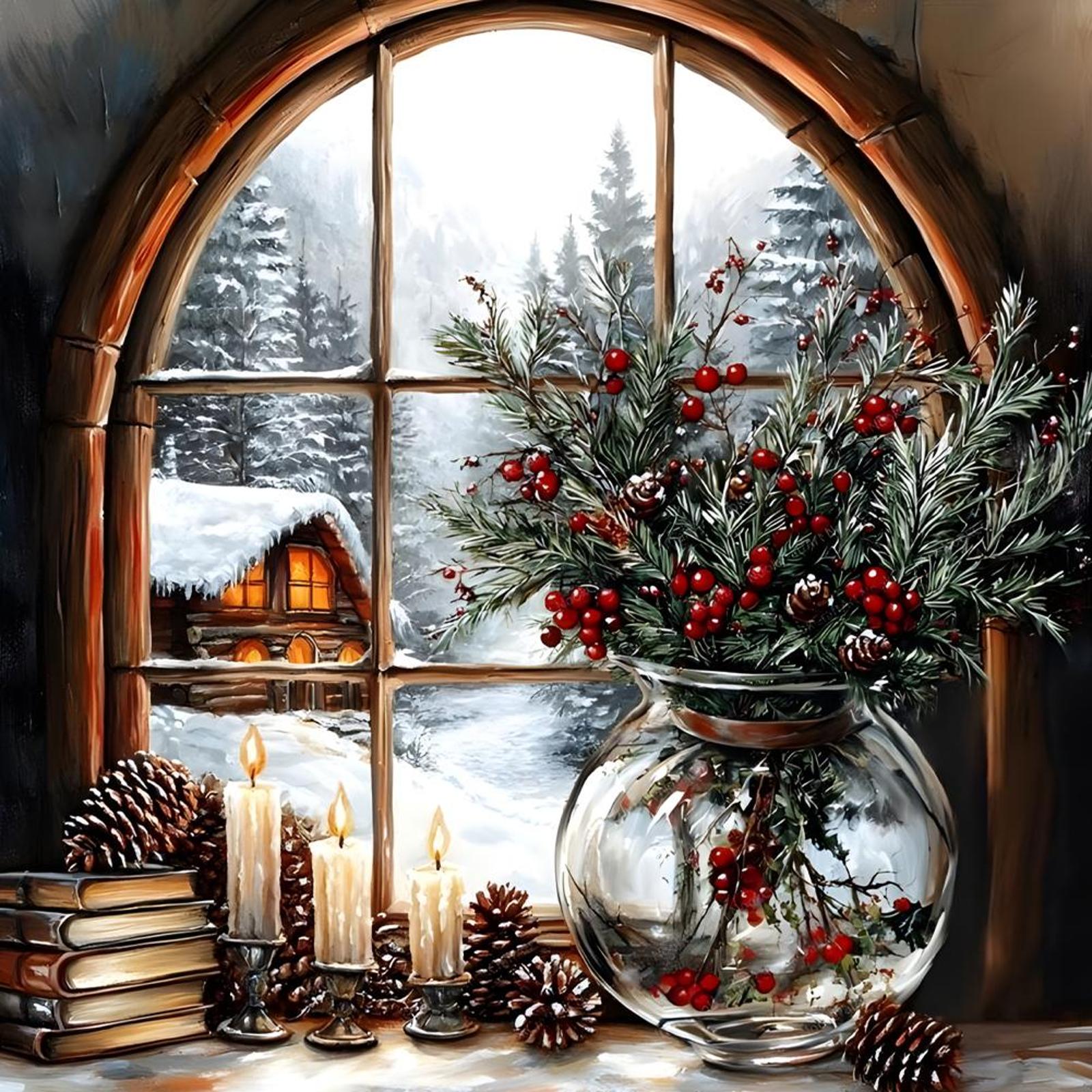 Embroidery Xmas Kits - Diamond Painting DIY Rhinestone Xmas Snow