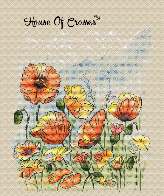 Embroidery Yellow Flower - Cross stitch Kit 14CT Canvas Cross
