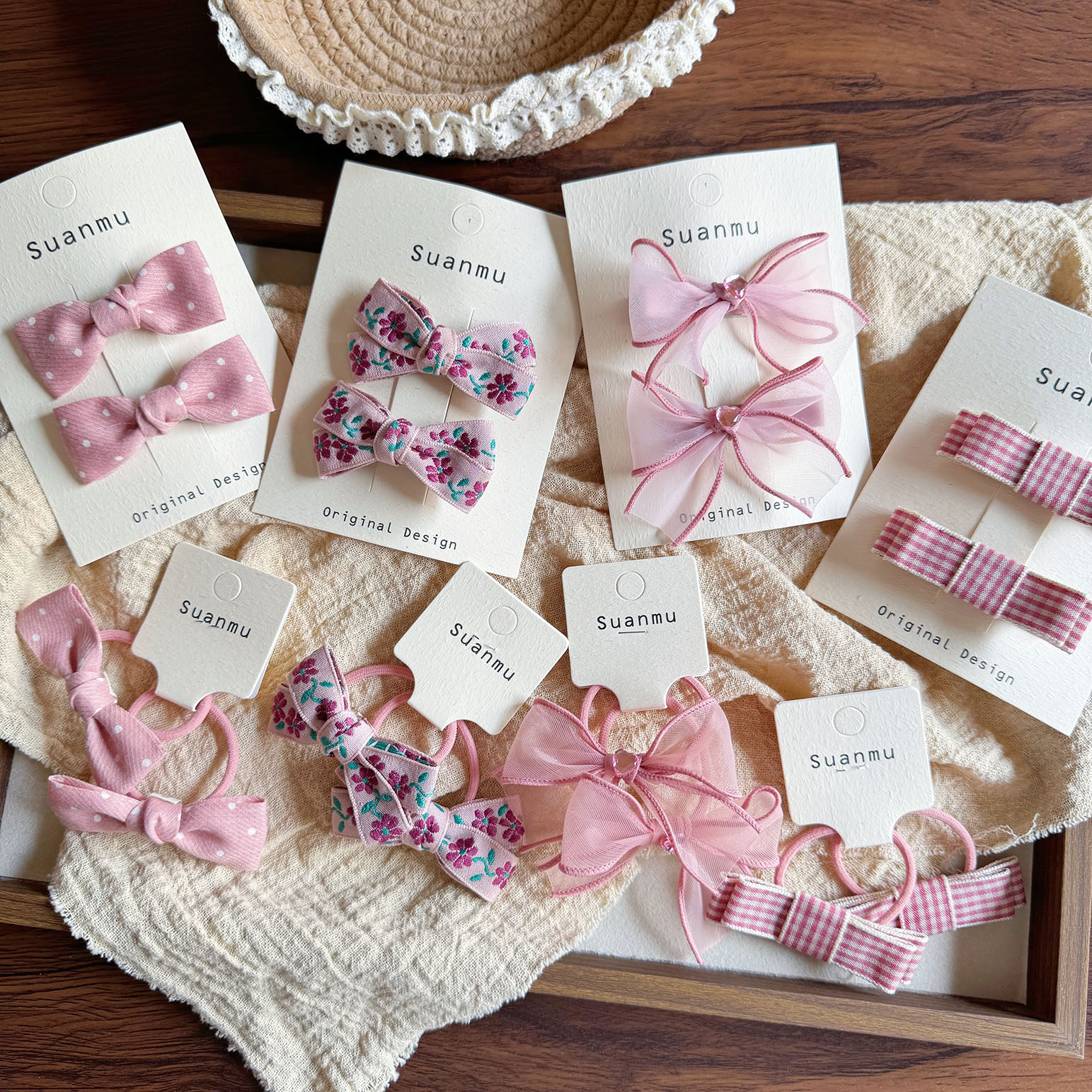2pc Pink Embroidery Bow Baby H – Embroidery Organza Bewertung und Preis
