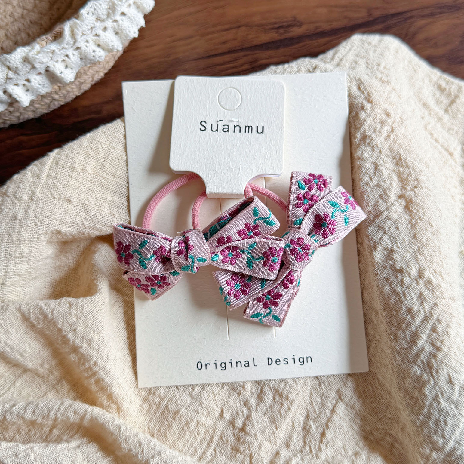 2pc Pink Embroidery Bow Baby H – Embroidery Organza Bewertung und Preis