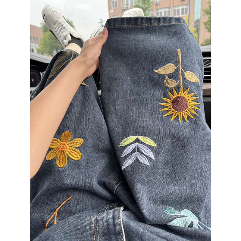 Unisex Korean Style Y2K Floral – Embroidery Jeans Bewertung und Preis