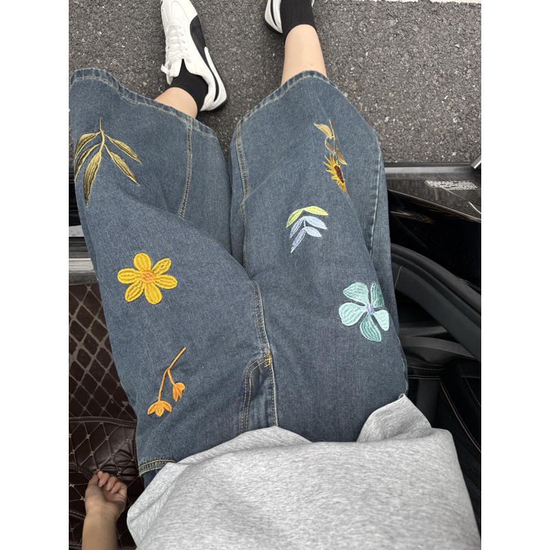 Unisex Korean Style Y2K Floral – Embroidery Jeans Bewertung und Preis