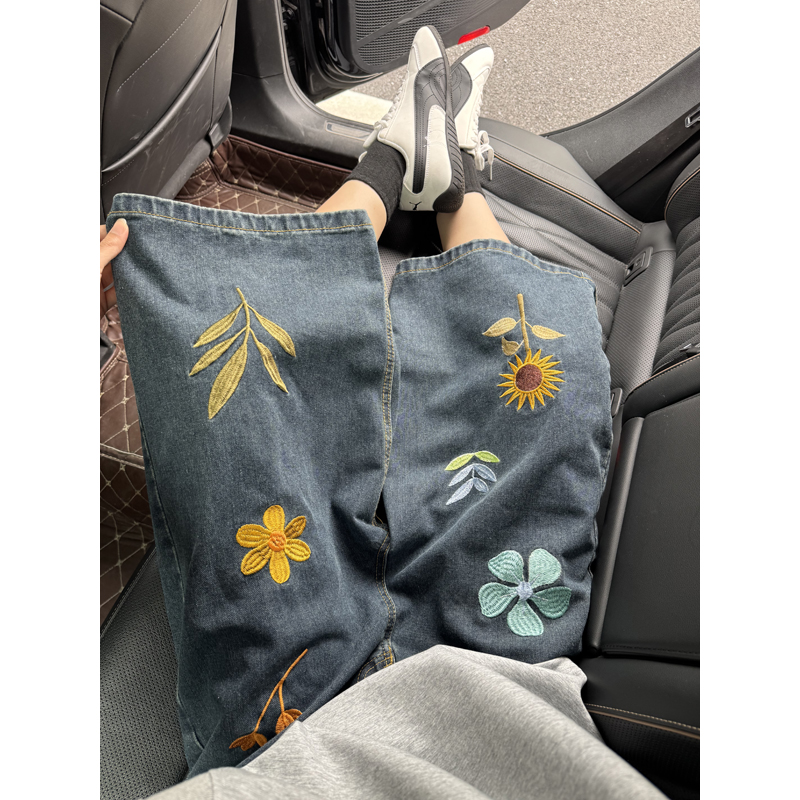 Unisex Korean Style Y2K Floral – Embroidery Jeans Bewertung und Preis