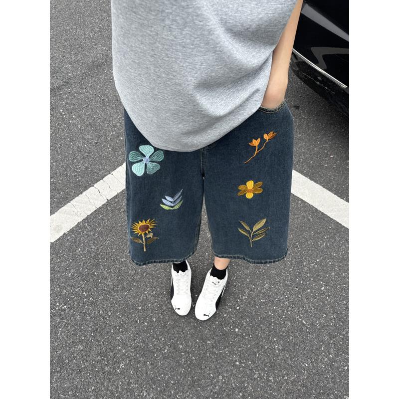 Unisex Korean Style Y2K Floral – Embroidery Jeans Bewertung und Preis
