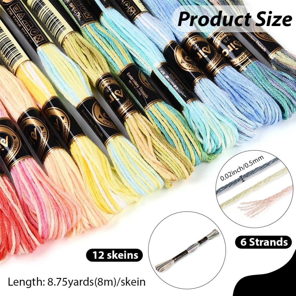 12 Skeins 105 Yards 6 Ply Vari – Embroidery Thread Bewertung und Preis