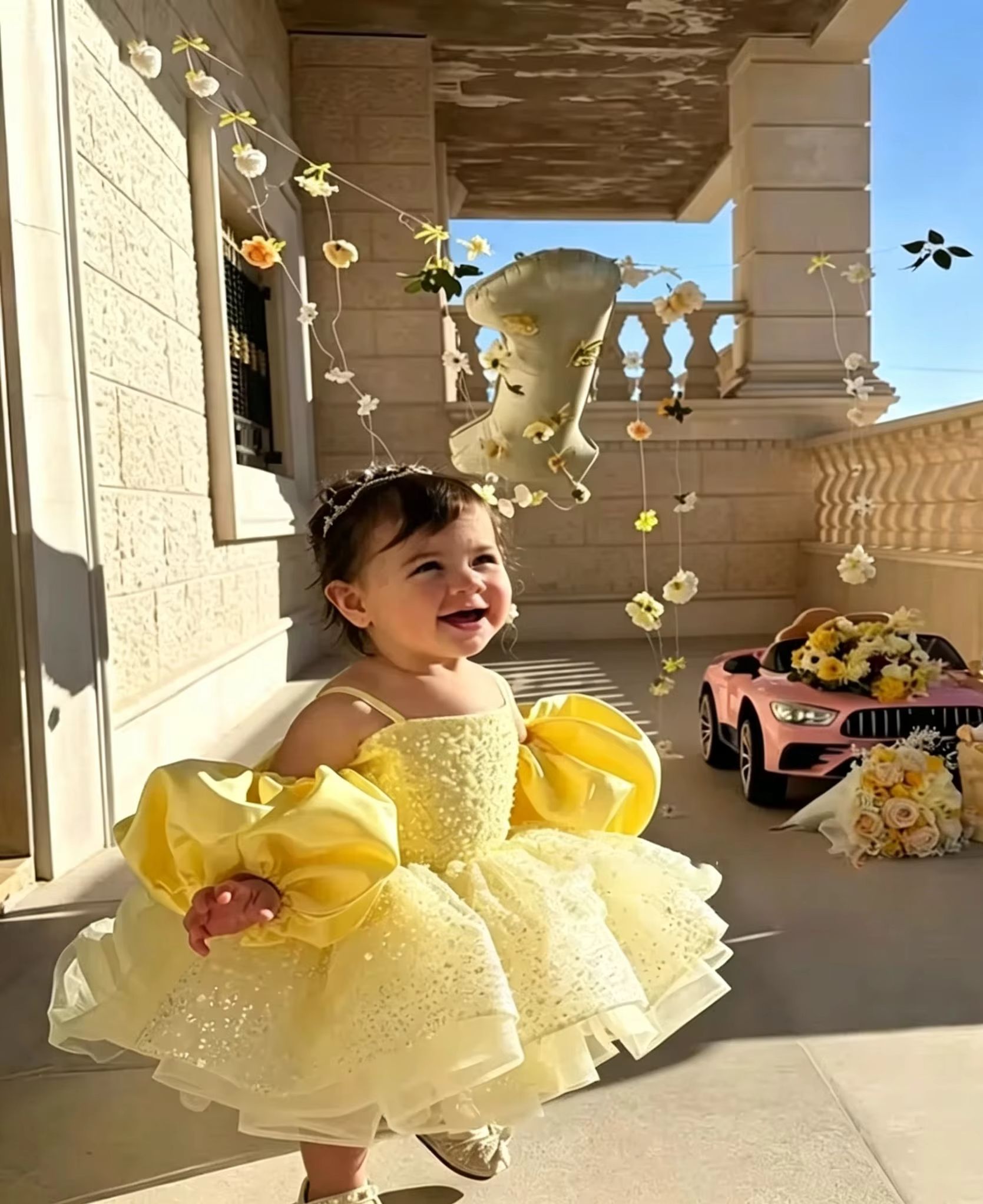 Cute Yellow Flower Girl Dresse – Embroidery Yellow Flower Bewertung und Preis