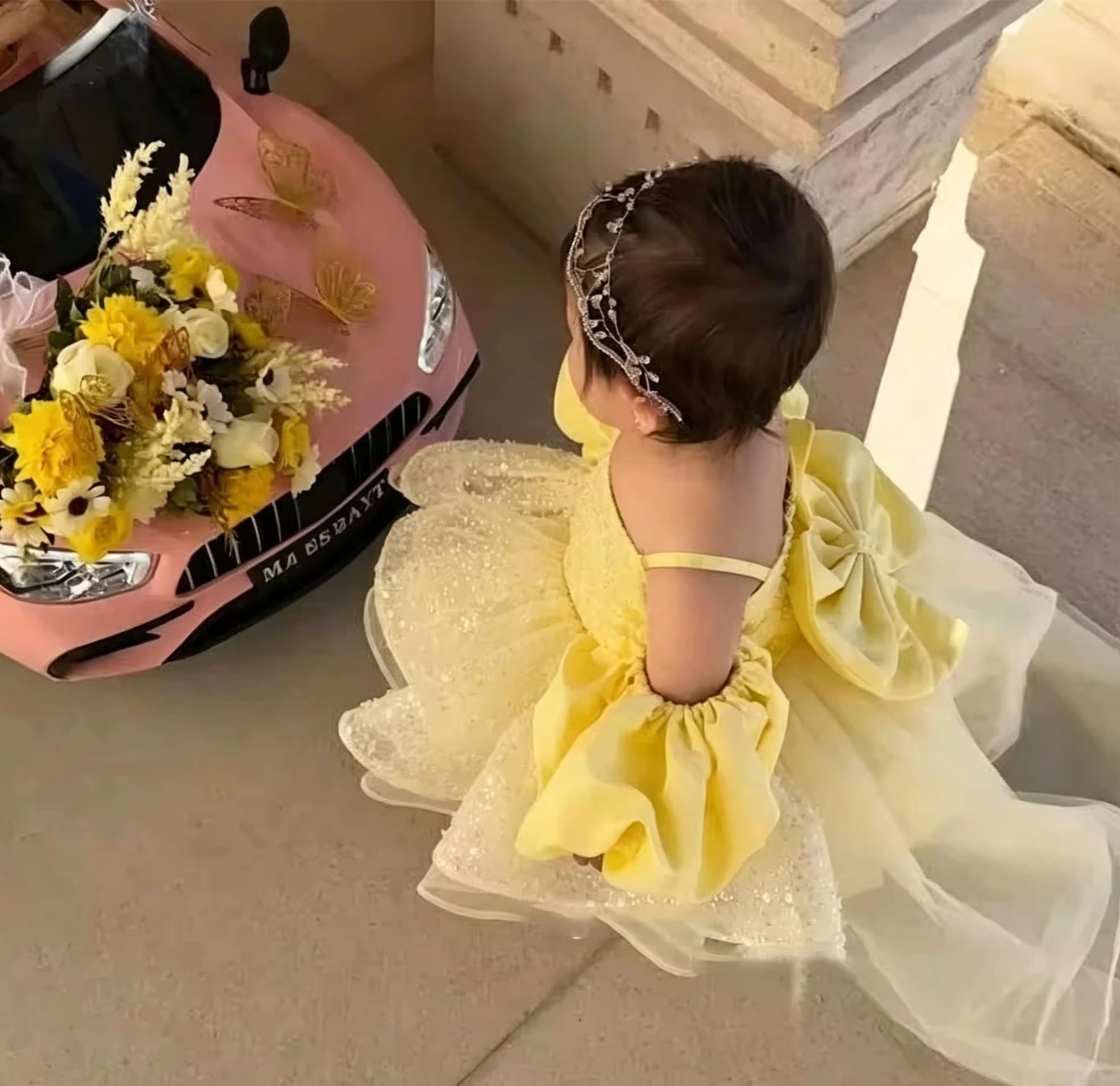 Cute Yellow Flower Girl Dresse – Embroidery Yellow Flower Bewertung und Preis