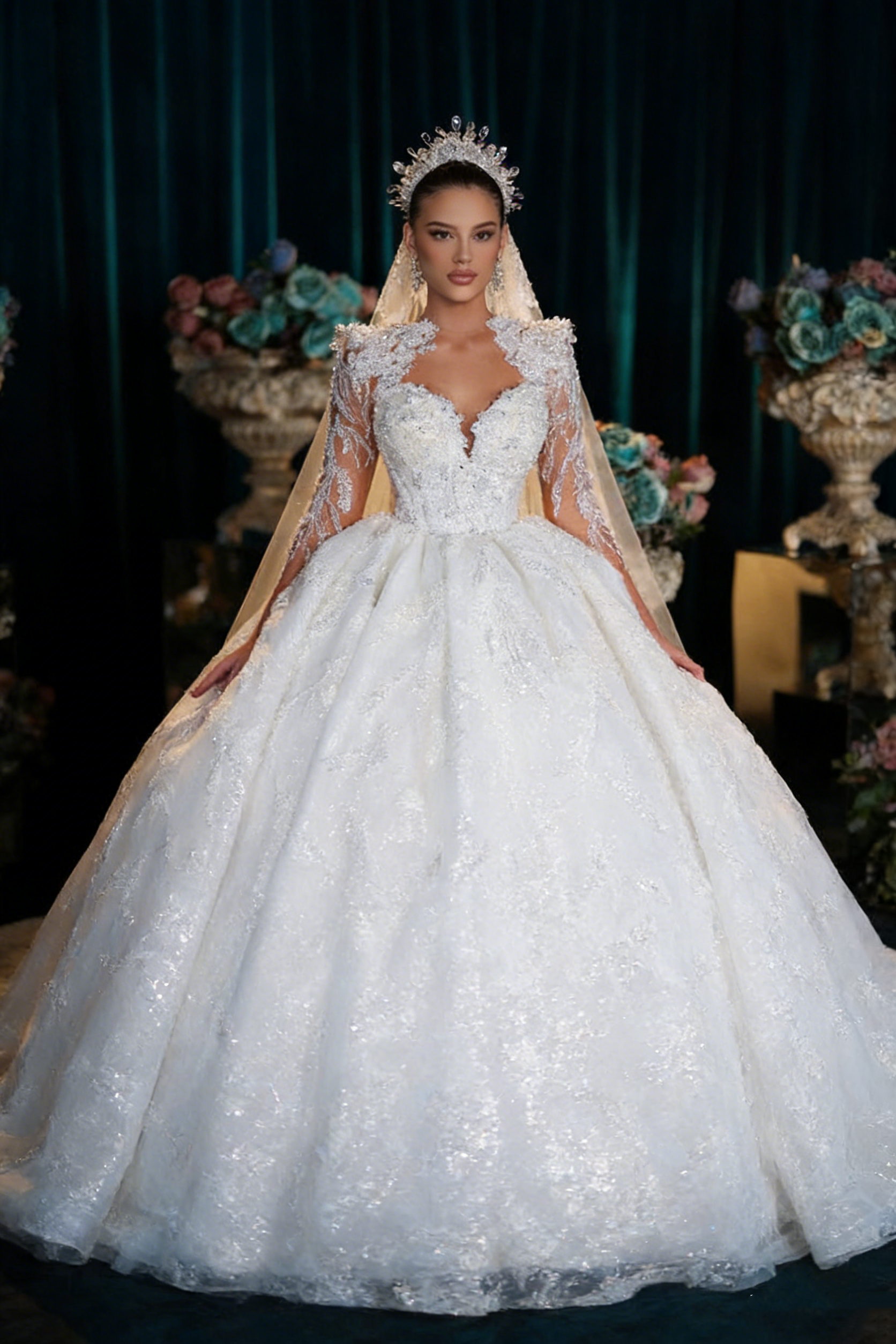 Custom White Elegant Princess  – Embroidery Organza Bewertung und Preis