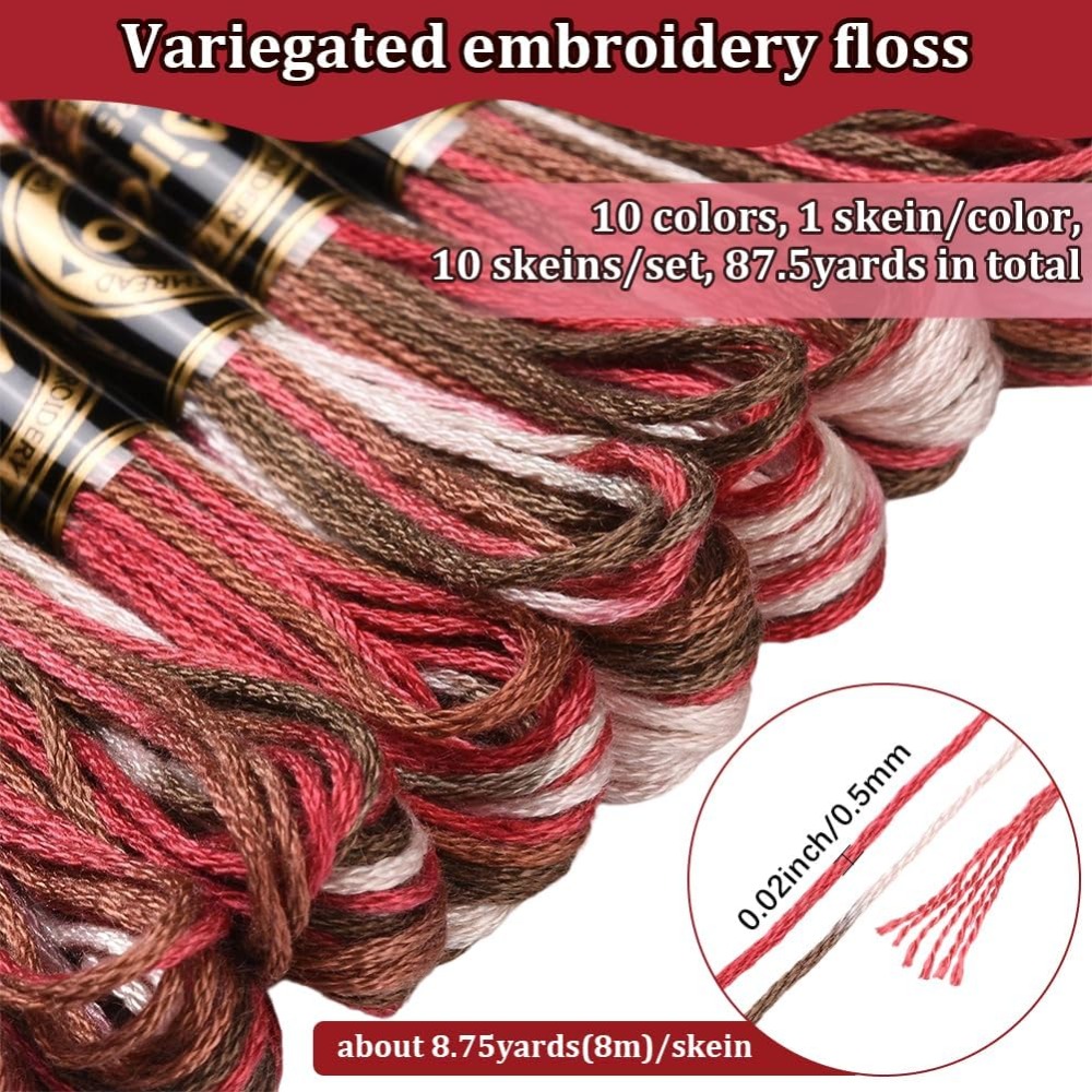 10 Skeins 6 Strands Red Embroi – Embroidery Thread Bewertung und Preis