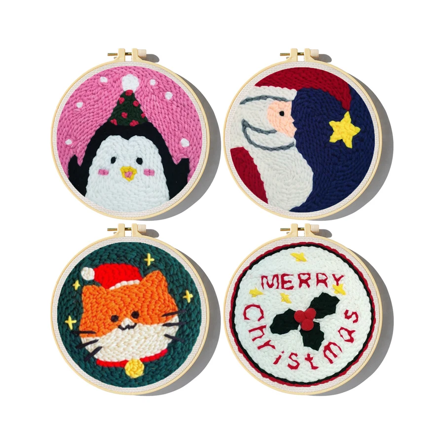 Xmas Punch Needle Embroidery K – Embroidery Xmas Kits Bewertung und Preis
