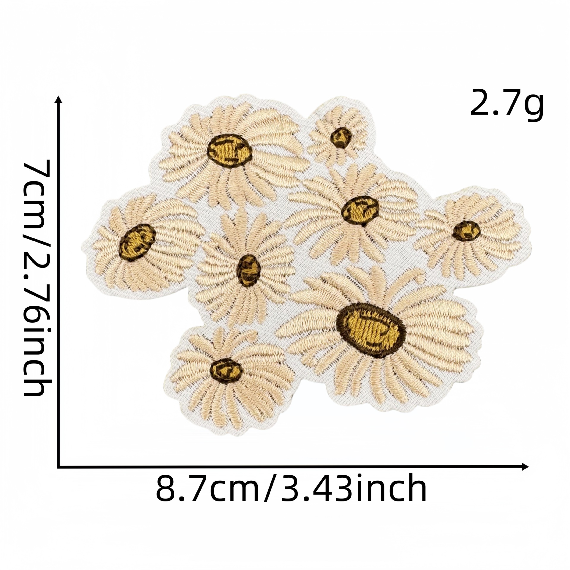 10pcs Beige Yellow Wappen Patc – Embroidery Yellow Flower Bewertung und Preis