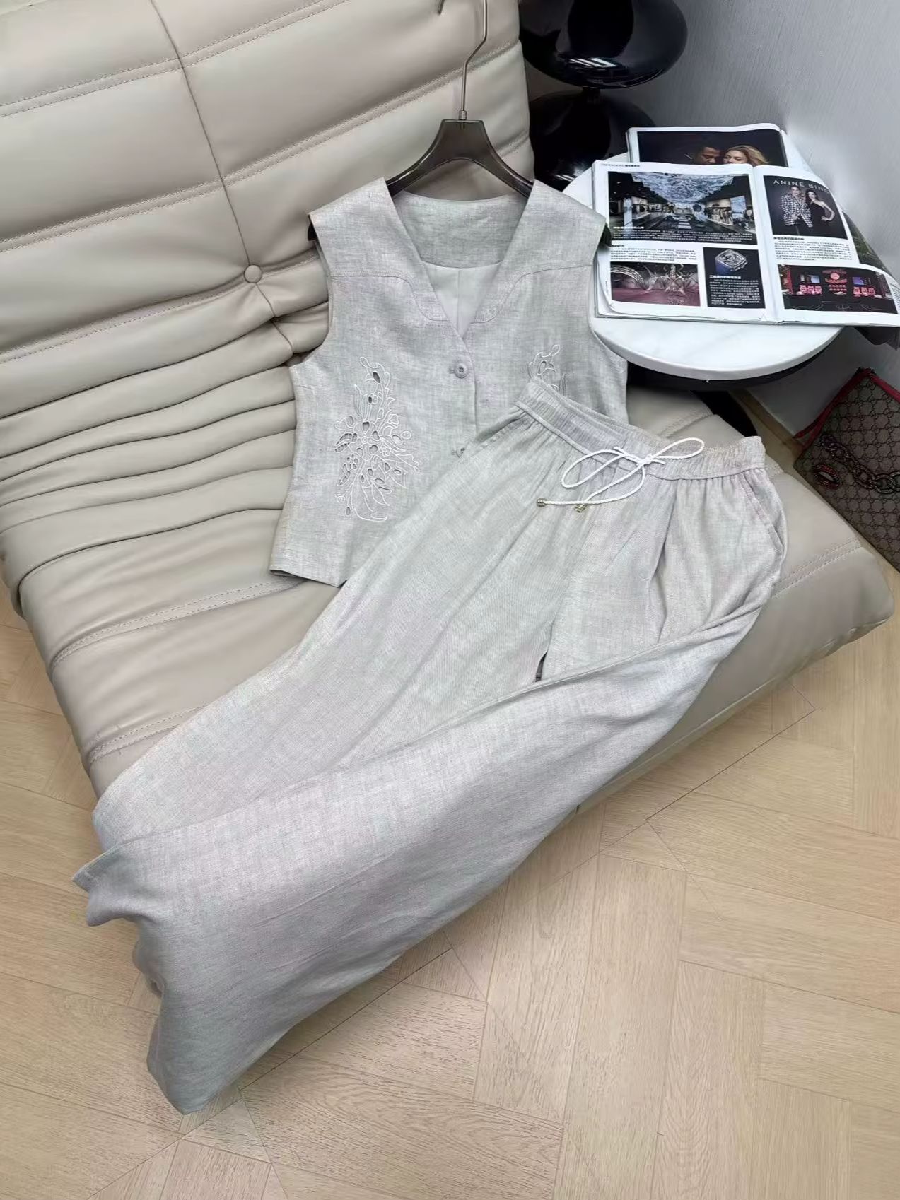Elegant linen embroidered slee – Embroidery Vest Bewertung und Preis