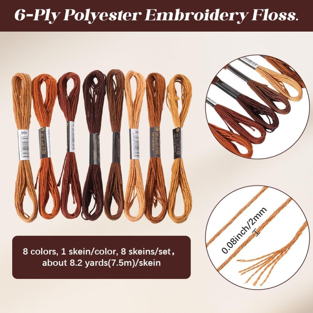 8 Skeins 6 Strands Brown Embro – Embroidery Thread Bewertung und Preis