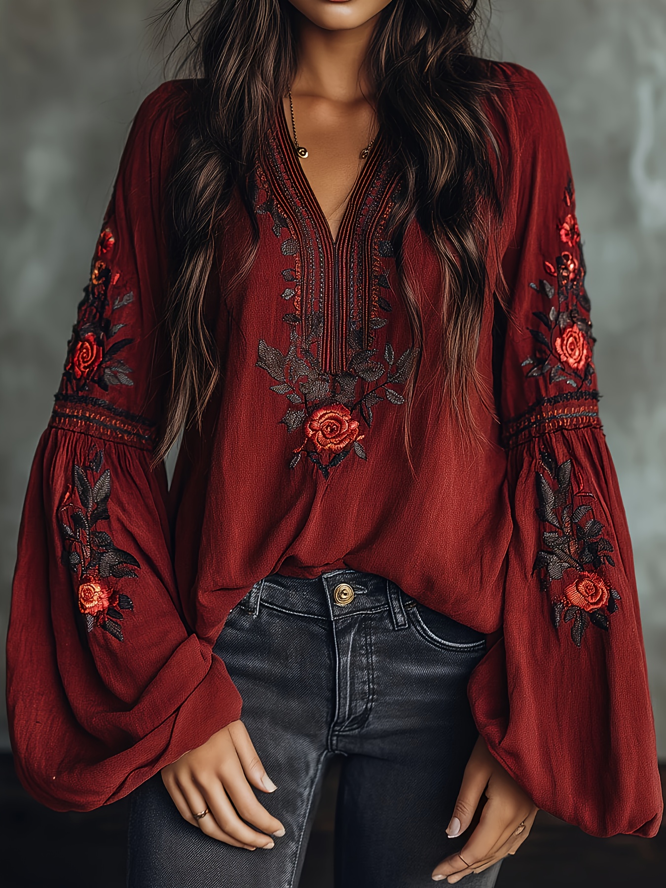 Women‘s Spring Blouse Retro Em – Embroidery Tshirt Bewertung und Preis