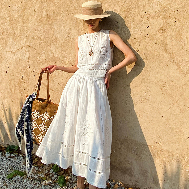 French Designer Boho White Cot – Embroidery Vest Bewertung und Preis
