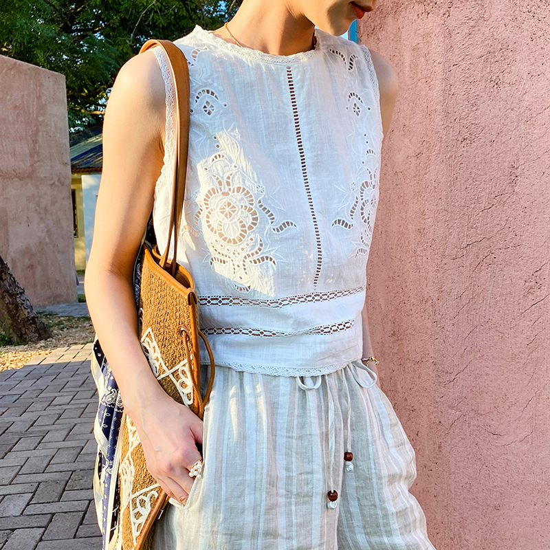 French Designer Boho White Cot – Embroidery Vest Bewertung und Preis