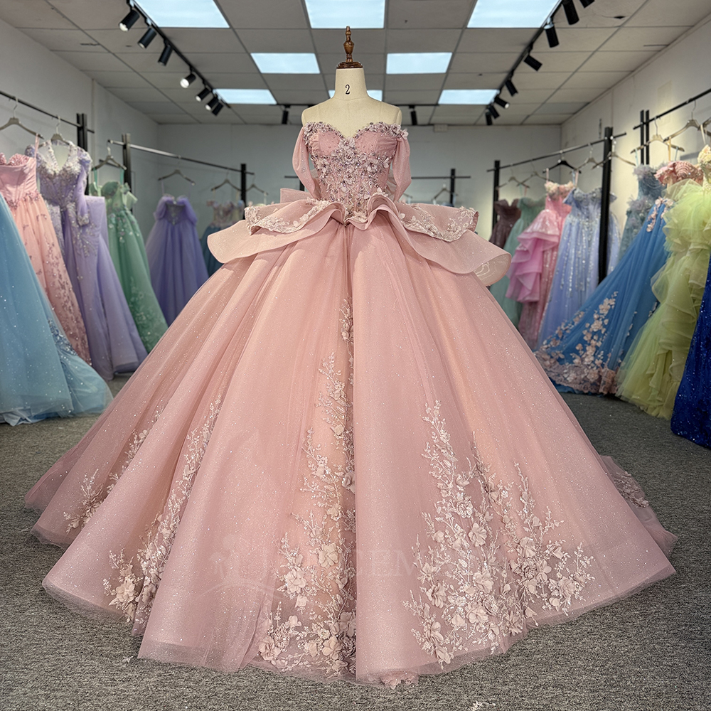 Pink Princess Ball Gown Quince – Embroidery Organza Bewertung und Preis
