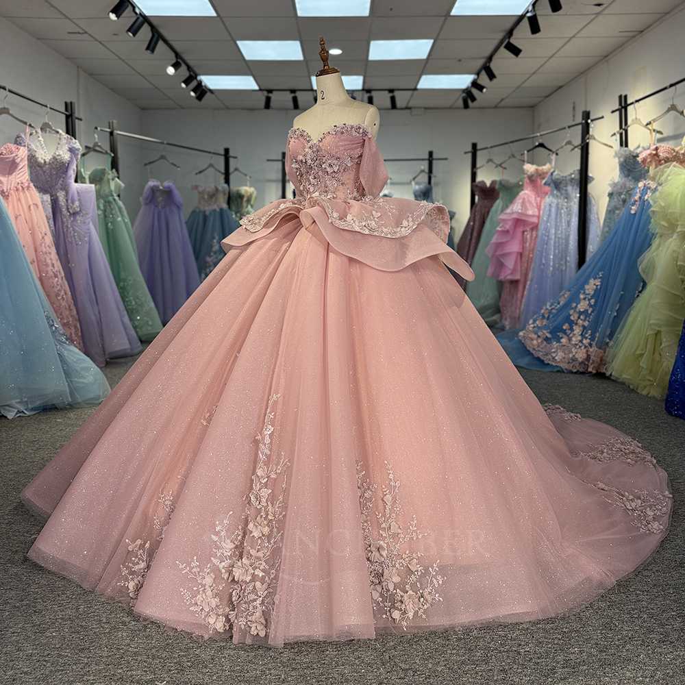 Pink Princess Ball Gown Quince – Embroidery Organza Bewertung und Preis