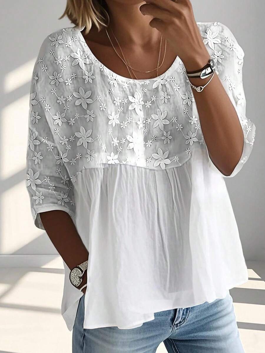 Womens Floral Embroidery Round – Embroidery Blouse Bewertung und Preis