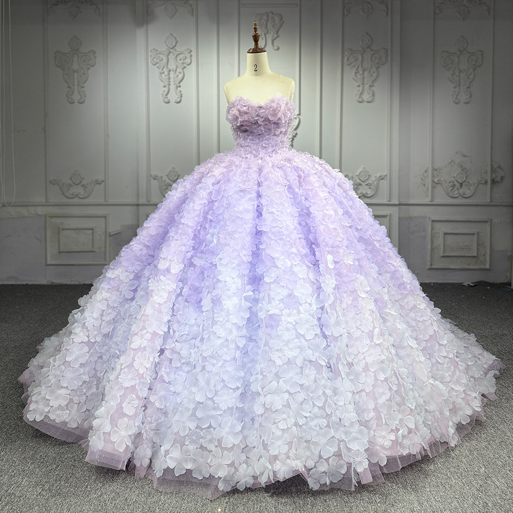 Chic Quinceanera Dresses Purpl – Embroidery Organza Bewertung und Preis