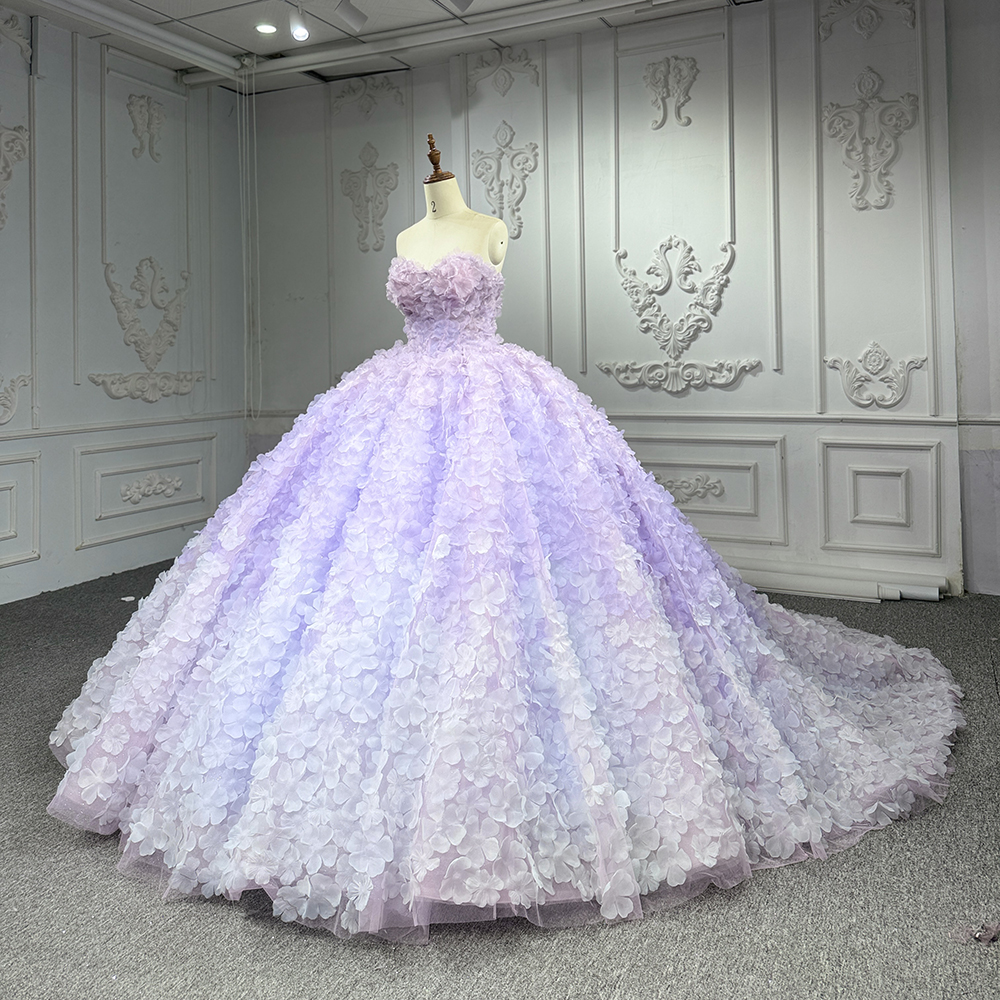 Chic Quinceanera Dresses Purpl – Embroidery Organza Bewertung und Preis