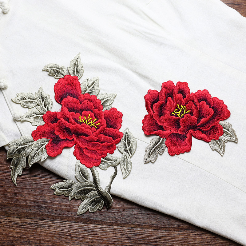 1 Pair Red Pink Yellow Embroid – Embroidery Yellow Flower Bewertung und Preis