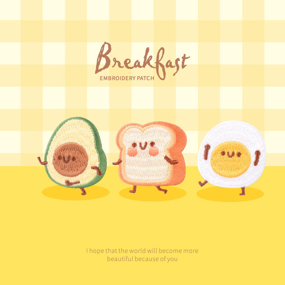 1 Piece Cute Breakfast Patch,  – Embroidery Egg Bewertung und Preis