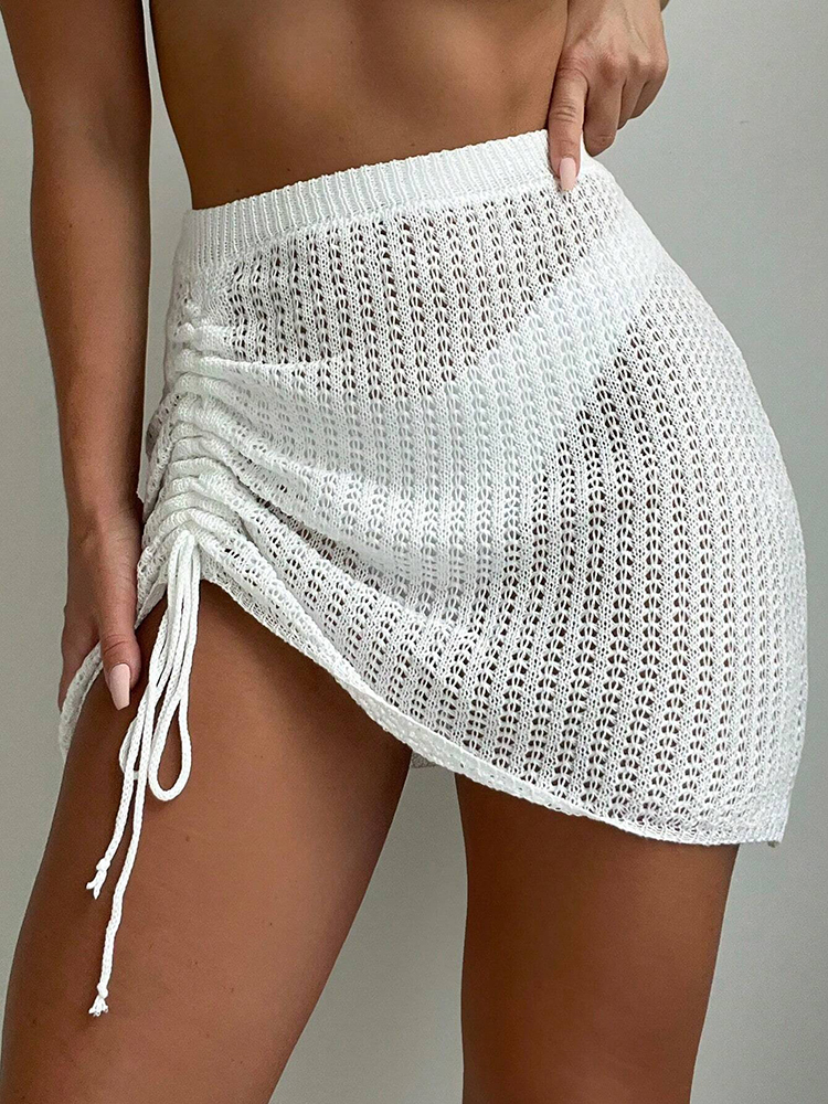 White Hollow Knit Wrap Skirt W – Felt Sheet Wool Bewertung und Preis