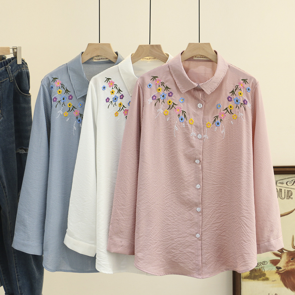4XL Plus Size Shirts Women Spr – Embroidery Blouse Bewertung und Preis