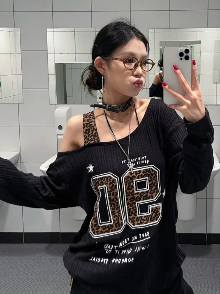 Y2K Patchwork Leopard Print T- – Embroidery Tshirt Bewertung und Preis