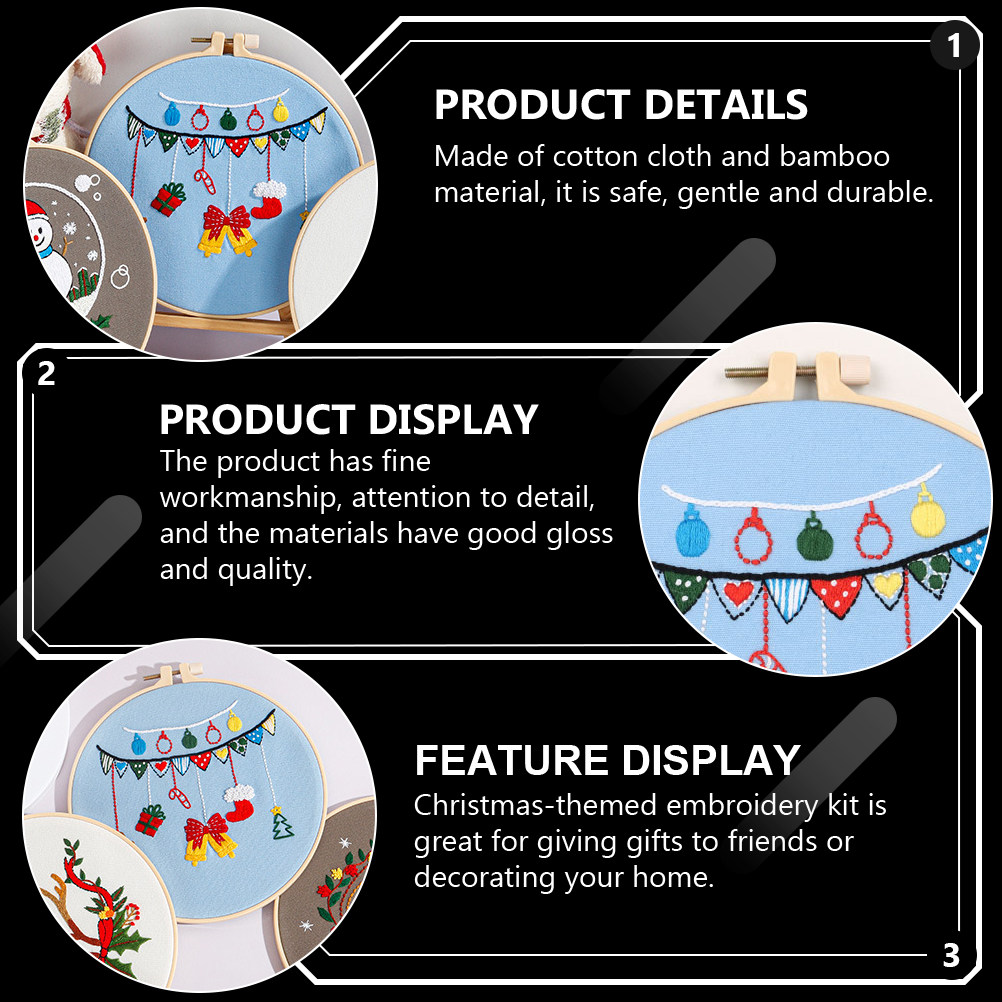 1 set 1 Set Diy Embroidery Kit – Embroidery Xmas Kits Bewertung und Preis