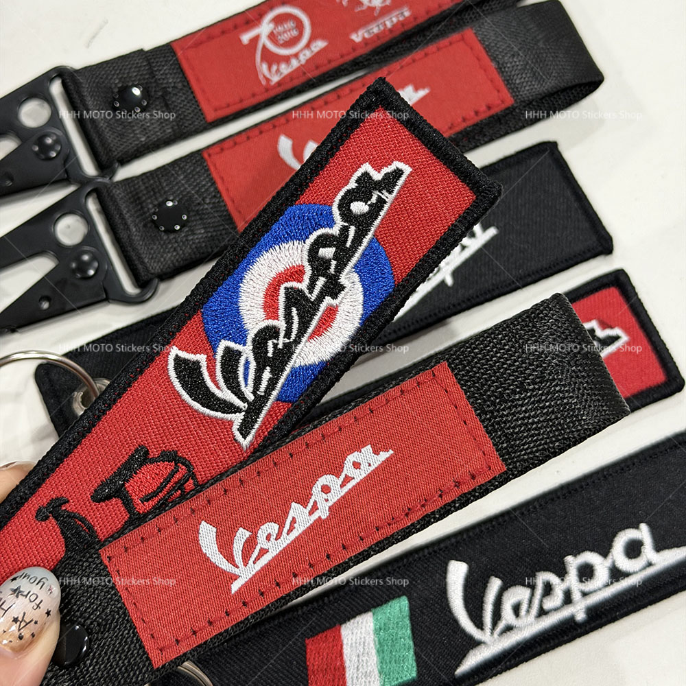 For Vespa Motorcycle Keychain  – Embroidery Ring Bewertung und Preis