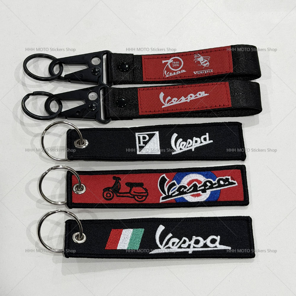 For Vespa Motorcycle Keychain  – Embroidery Ring Bewertung und Preis