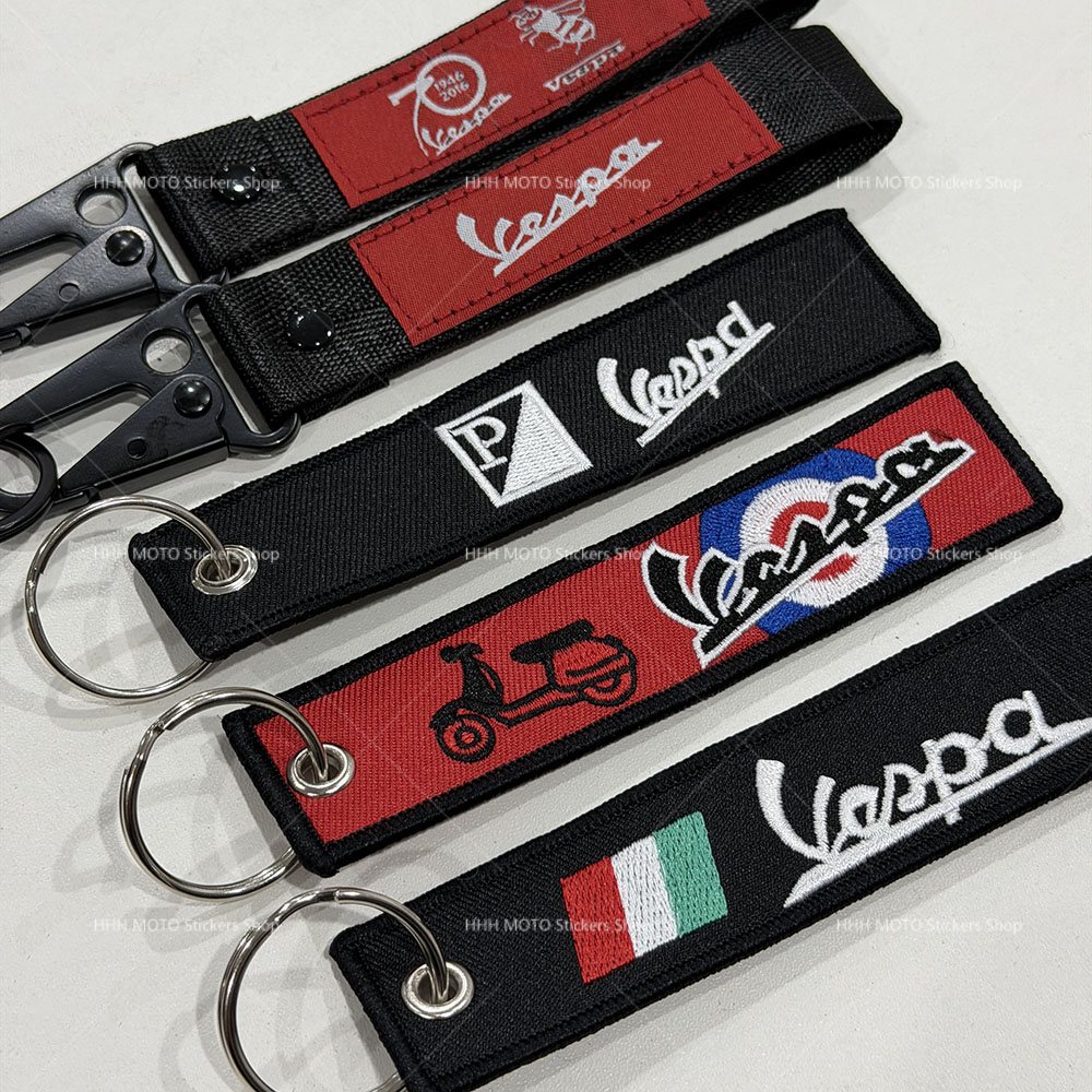 For Vespa Motorcycle Keychain  – Embroidery Ring Bewertung und Preis