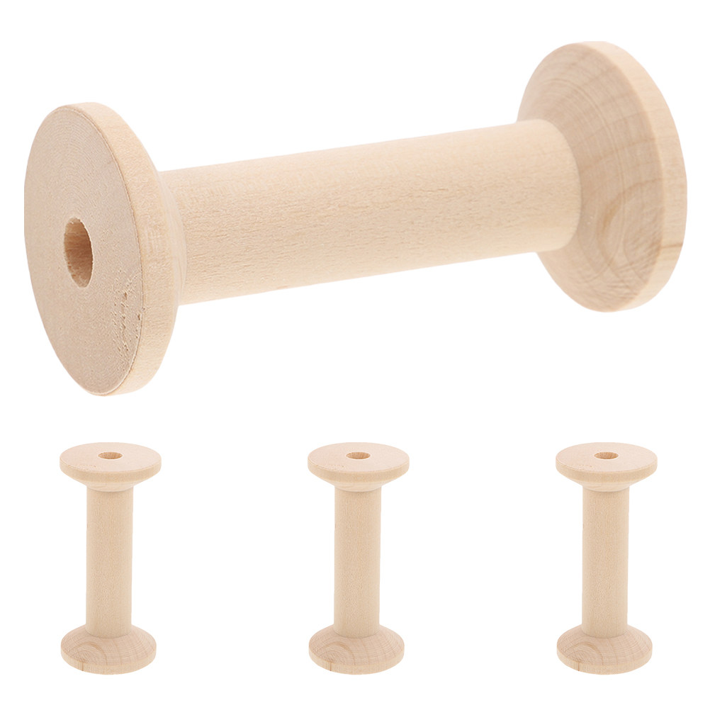4Pcs Wooden Spool Set Large Ca – Embroidery Thread Bewertung und Preis
