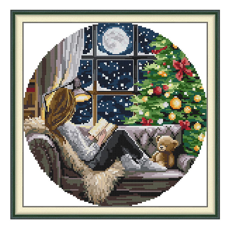 The Christmas Tree and Girl Pa – Embroidery Xmas Bewertung und Preis