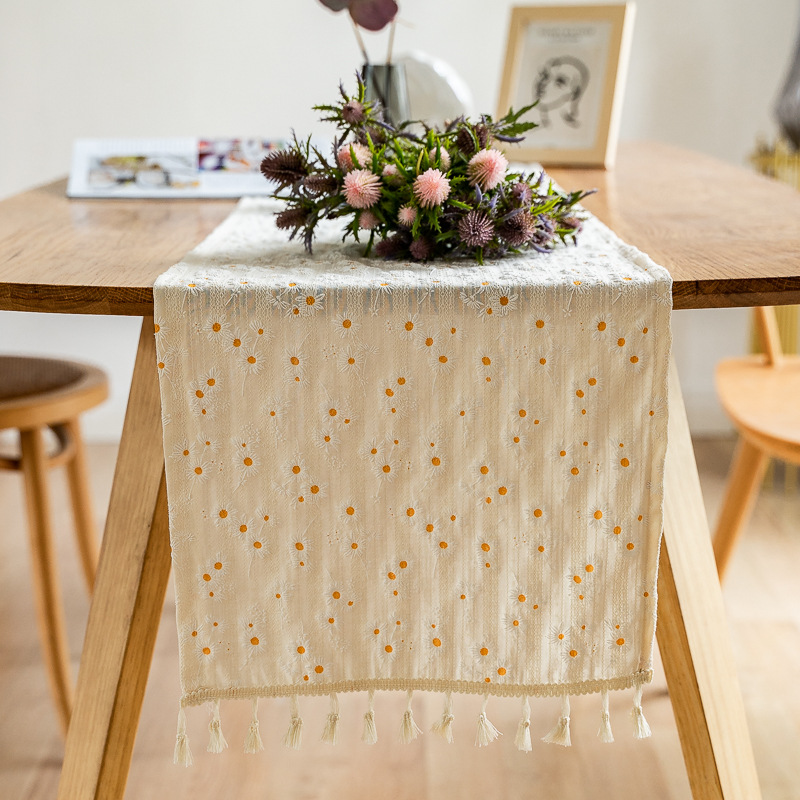 Daisy Tassel Table Runner,Kitc – Embroidery Xmas Bewertung und Preis