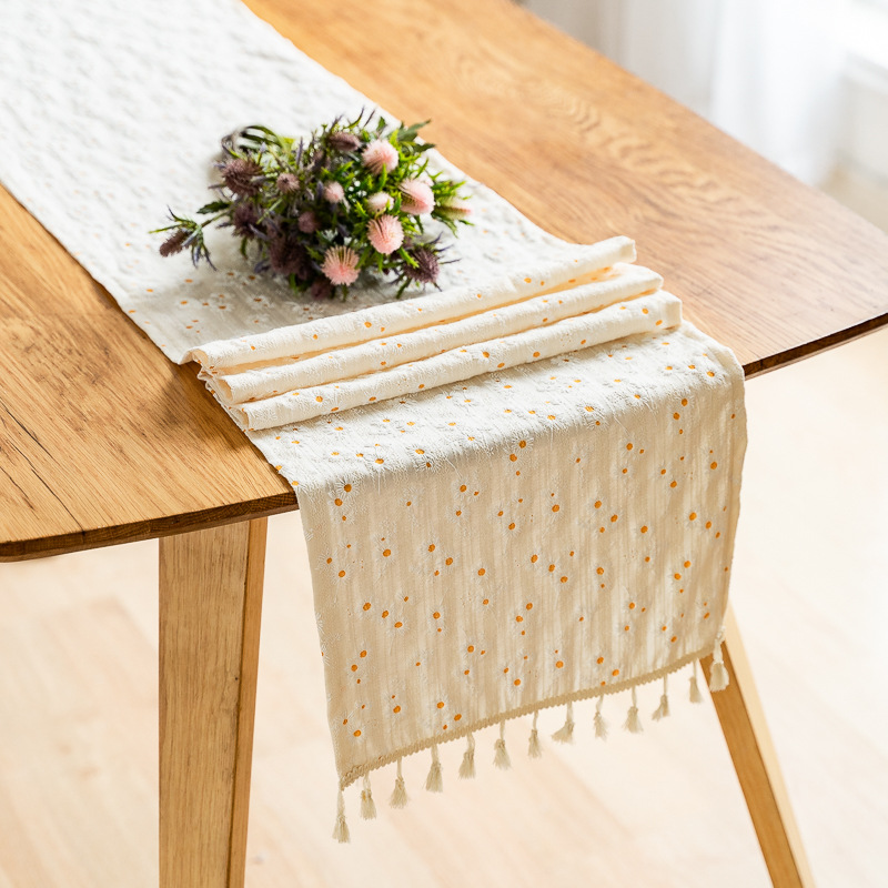 Daisy Tassel Table Runner,Kitc – Embroidery Xmas Bewertung und Preis